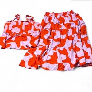 Ava & Viv Red and Pink Patterned  dress 2-peace set